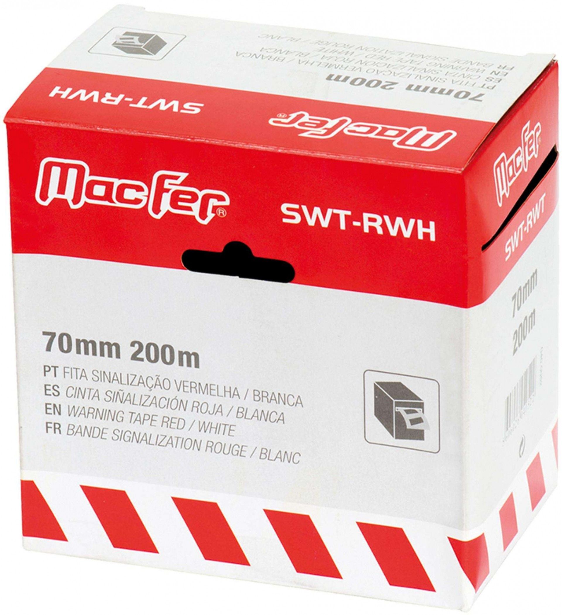 Fita sinalização MacFer 70mm 200m vermelha/ branca - Image 2