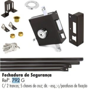 Fechadura canhão cruz 12 direita c/trancas