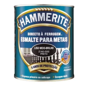 Esmalte antioxidante LISO HAMMERITE MEIO BRILHO 0.75L PRETO